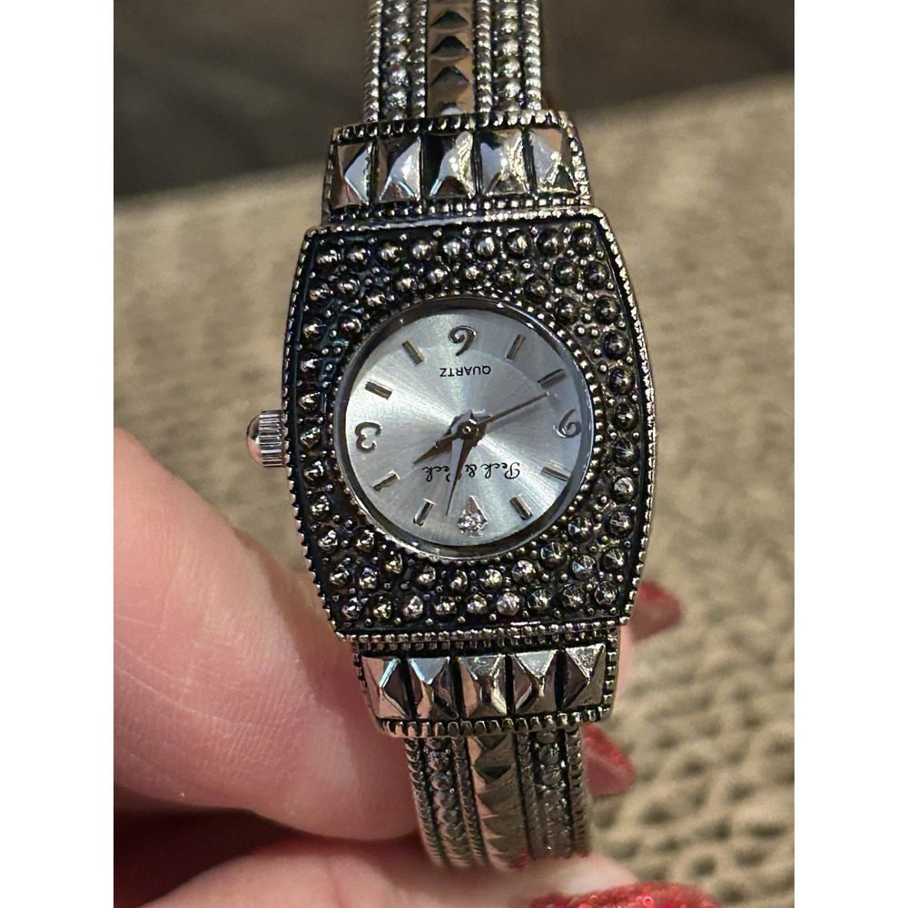 Women's Peck & Peck Silver Tone Cuff / Bangle Quartz Watch Working